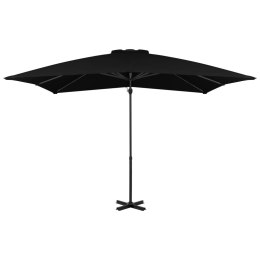 Parasol wiszący na aluminiowym słupku, 250x250 cm, czarny