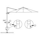 Parasol wiszący na aluminiowym słupku, 250x250 cm, czarny