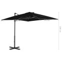 Parasol wiszący na aluminiowym słupku, 250x250 cm, czarny