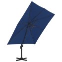 Parasol wiszący z aluminiowym słupkiem, 3x3 m, błękit lazur