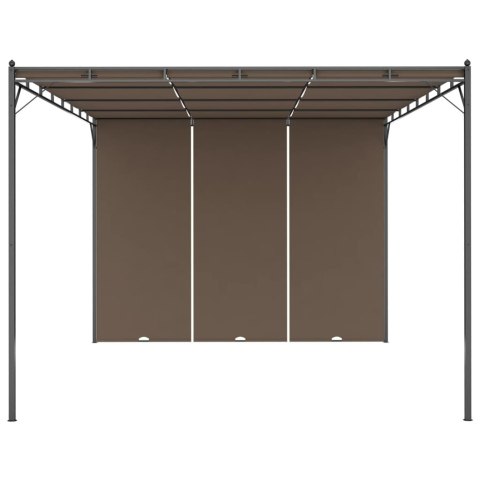 Altana ogrodowa z zasłoną, 4 x 3 x 2,25 m, kolor taupe