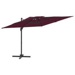 Wiszący parasol z podwójną czaszą, bordowy, 300x300 cm