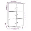 Szafka, szara, 67x40x108,5 cm, lite drewno sosnowe