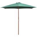 Parasol ogrodowy, 270x270 cm, drewno, zielony