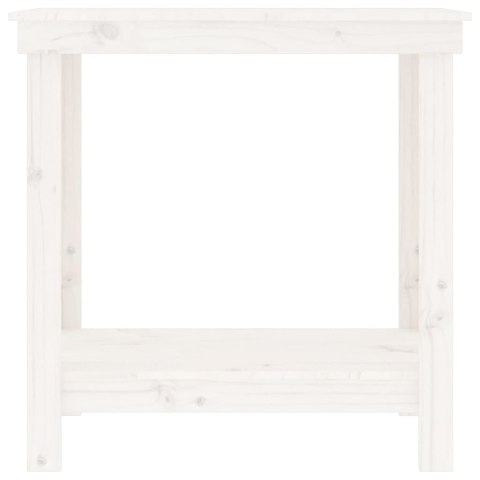 Stół roboczy, biały, 80x50x80 cm, lite drewno sosnowe