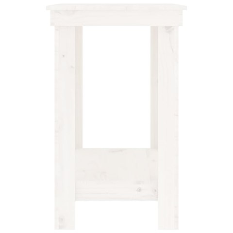 Stół roboczy, biały, 80x50x80 cm, lite drewno sosnowe