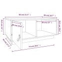 Stolik kawowy, szary, 80x50x35,5 cm, lite drewno sosnowe