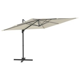 Parasol wiszący na aluminiowym słupku, piaskowy, 300x300 cm