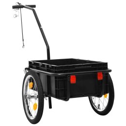 Przyczepa rowerowa transportowa, 155x60x83 cm, stalowa, czarna