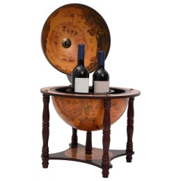 Barek globus ze stojakiem na wino, brązowy, lity eukaliptus