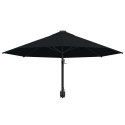 Parasol ścienny na metalowym słupku, 300 cm, czarny