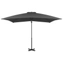 Parasol wiszący z aluminiowym słupkiem, 250x250 cm, antracytowy