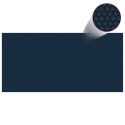 Pływająca folia solarna z PE, 450x220 cm, czarno-niebieska