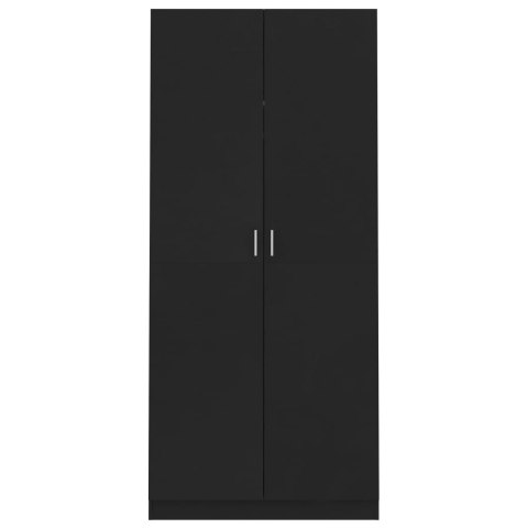 Szafa, czarna, 90 x 52 x 200 cm, płyta wiórowa