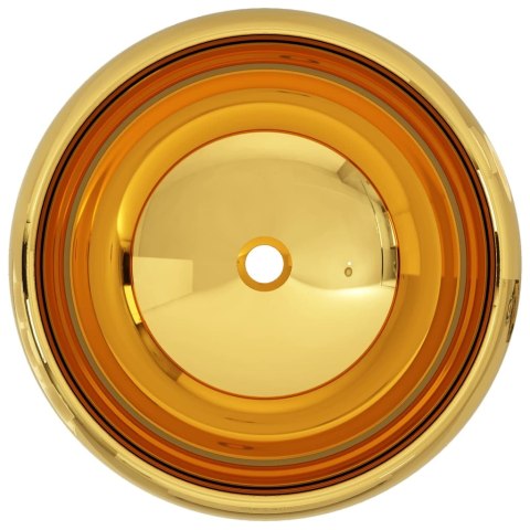 Umywalka, 40 x 15 cm, ceramiczna, złota