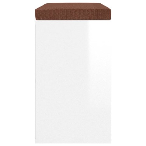 Ławka z miejscem na buty, wysoki połysk, biała, 103x30x48 cm