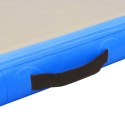 Mata gimnastyczna z pompką, 400x100x10 cm, PVC, niebieska