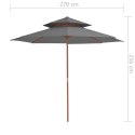 Parasol ogrodowy z podwójnym daszkiem, 270 cm, antracytowy