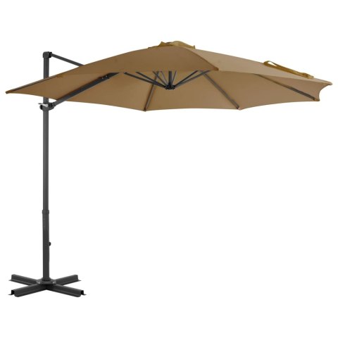 Parasol wiszący z aluminiowym słupkiem, 300 cm, taupe