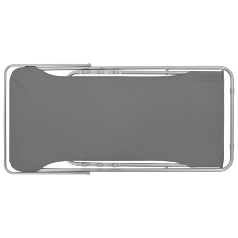 Składane krzesła plażowe, 2 szt., stal i tkanina Oxford, szare