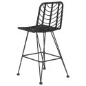 Stołki barowe, 2 szt., czarne 45x56x103,5 cm, PE, rattan i stal