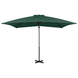 Parasol wiszący z aluminiowym słupkiem, 250x250 cm, zielony