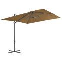 Parasol wiszący ze stalowym słupkiem, 250 x 250 cm, taupe