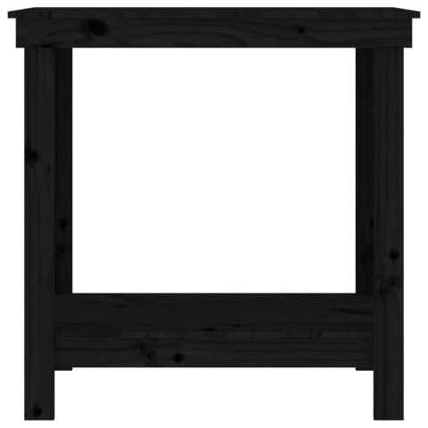 Stół roboczy, czarny, 80x50x80 cm, lite drewno sosnowe