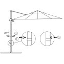 Parasol wiszący ze stalowym słupkiem, 300 cm, zielony