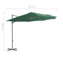 Parasol wiszący ze stalowym słupkiem, 300 cm, zielony