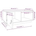 Stolik kawowy, biały, 80x50x35,5 cm, lite drewno sosnowe