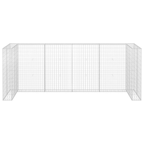 Gabionowa osłona do koszy na śmieci, stal, 320x100x120 cm