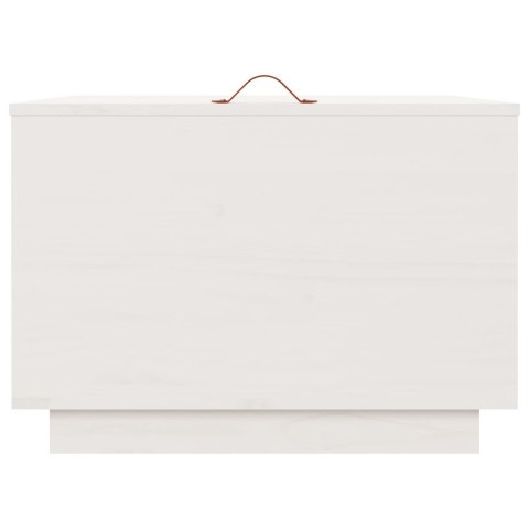 Skrzynie z pokrywami, 3 szt., białe, lite drewno sosnowe