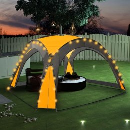 Namiot imprezowy z LED i 4 ściankami, 3,6x3,6x2,3 m, żółty