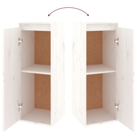 Szafki ścienne, 2 szt., białe, 30x30x80 cm, lite drewno sosnowe