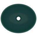 Luksusowa, owalna umywalka, matowa ciemna zieleń, 40x33 cm