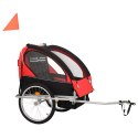 Rowerowa przyczepka dla dzieci/wózek 2-w-1, czarny i czerwony