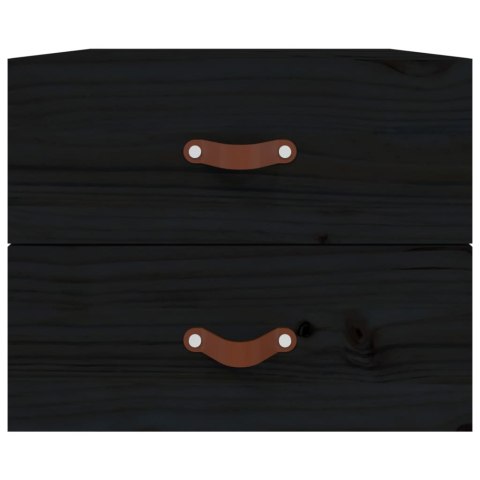 Szafki nocne, wiszące, 2 szt., czarne, 50x36x40 cm