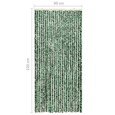 Zasłona przeciwko owadom, zieleń i biel, 90x220 cm, szenil Zasłona przeciwko owadom, zieleń i biel, 90x220 cm, szenil