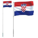 Flaga Chorwacji z masztem, 5,55 m, aluminium