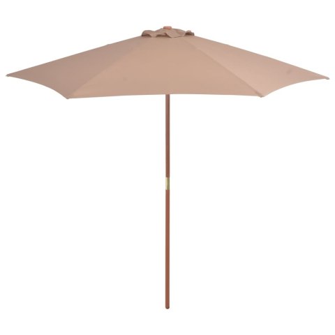 Parasol ogrodowy na drewnianym słupku, 270 cm, taupe