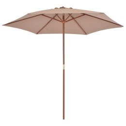 Parasol ogrodowy na drewnianym słupku, 270 cm, taupe