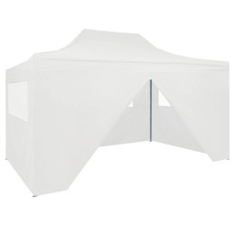 Rozkładany namiot imprezowy z 4 ściankami, 3 x 4,5 m, biały