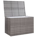 Skrzynia ogrodowa, szara, 150 x 100 x 100 cm, rattan PE