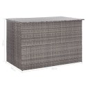 Skrzynia ogrodowa, szara, 150 x 100 x 100 cm, rattan PE