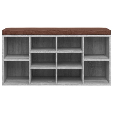 Ławka z miejscem na buty, szary dąb sonoma, 103x30x48 cm