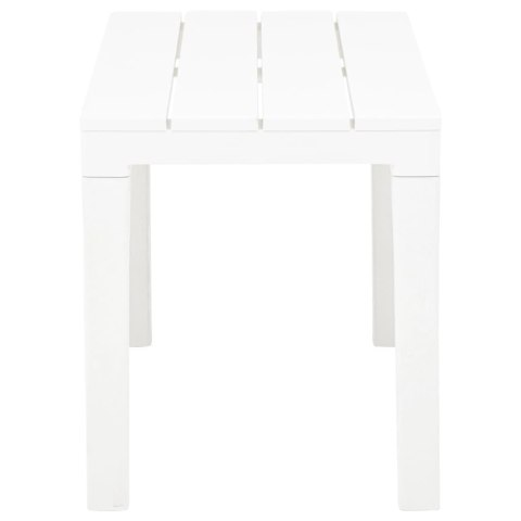 Ławki ogrodowe, 2 szt., białe, plastikowe