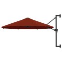 Parasol ścienny na metalowym słupku, 300 cm, kolor terakota