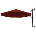 Parasol ścienny na metalowym słupku, 300 cm, kolor terakota