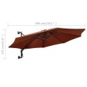 Parasol ścienny na metalowym słupku, 300 cm, kolor terakota